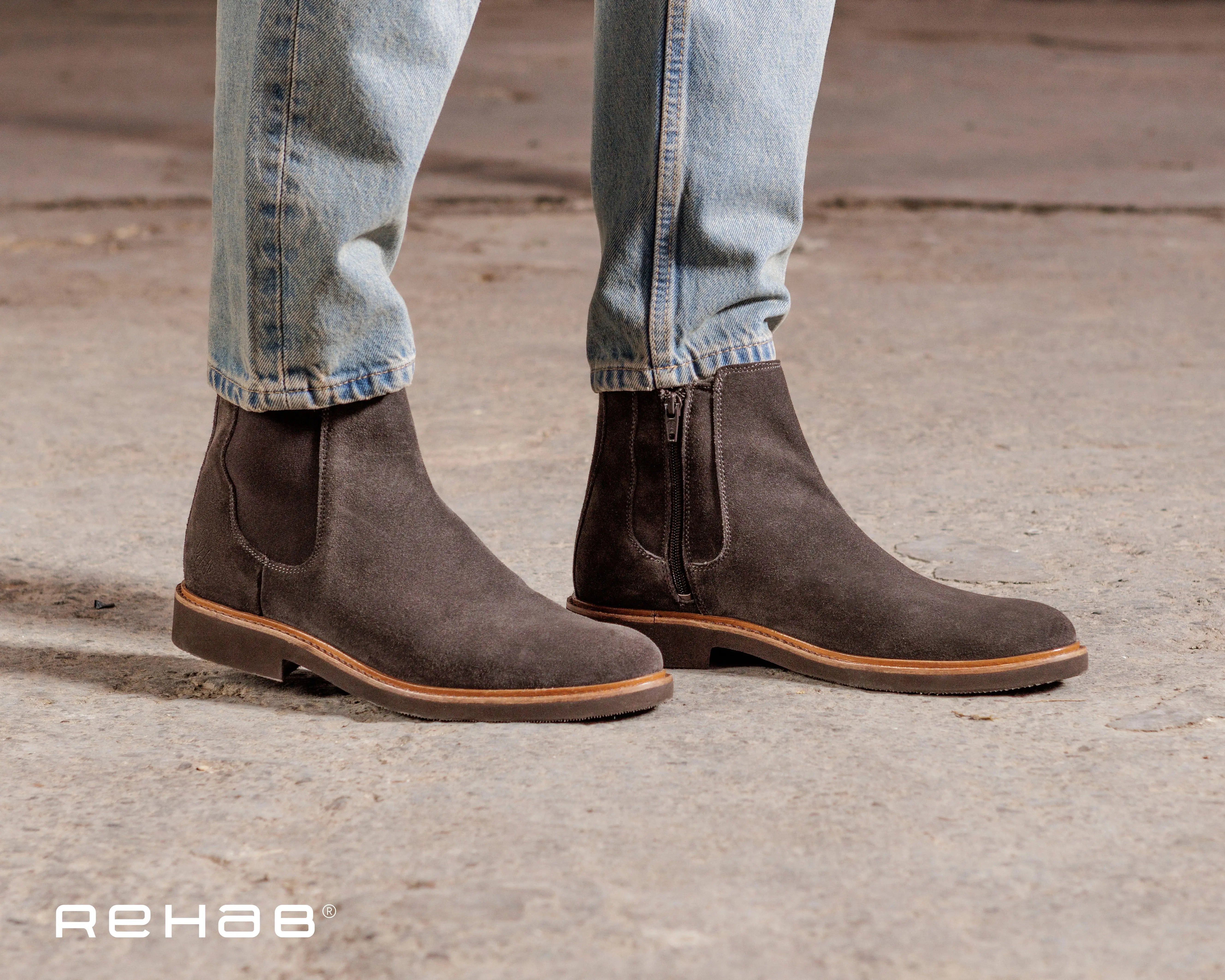 Savio | Grijsbruine chelsea boots REHAB Footwear